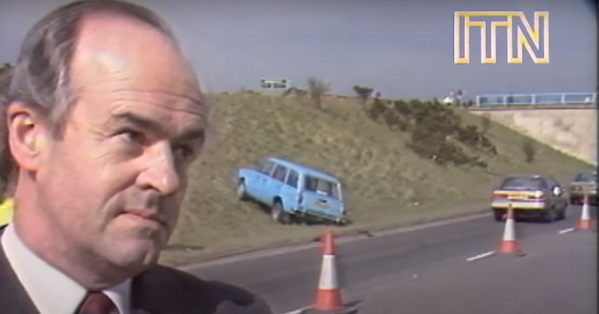 Local councilor refusing to accept a road is dangerous as cars crash behind him is comic masterpiece