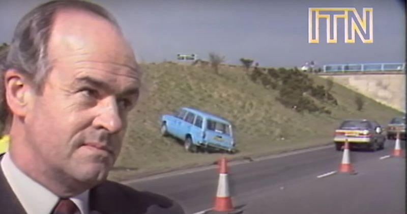 Local councilor refusing to accept a road is dangerous as cars crash behind him is comic masterpiece
