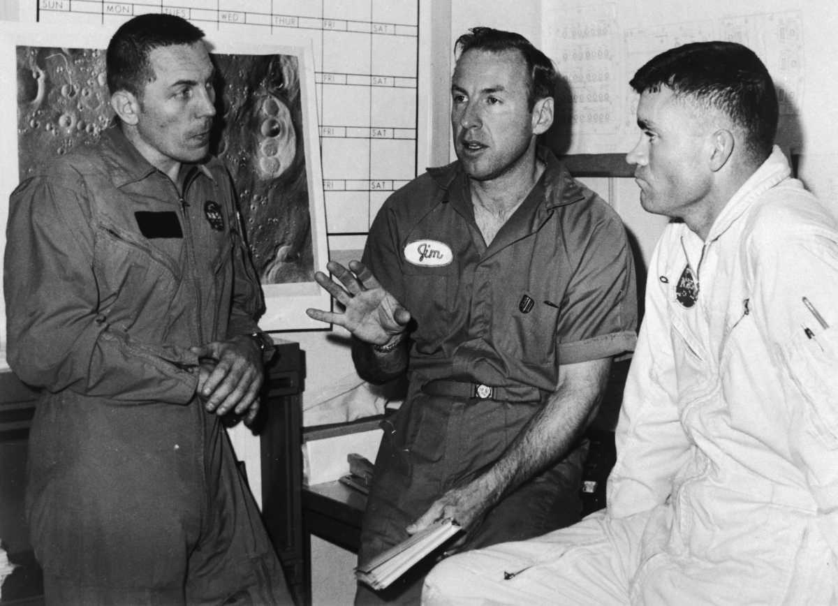 Image Source: Three crew members of Apollo 13 (left to right), Jack Swigert, Jim Lovell, and Fred Haise. 