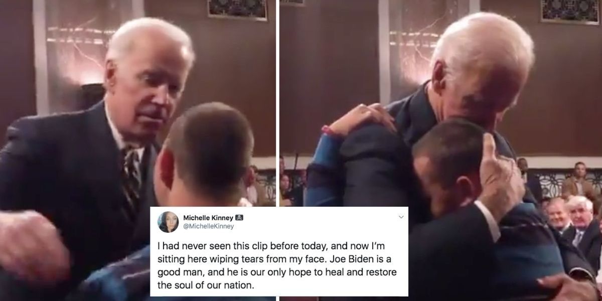 Why everyone is sharing a 2018 clip of Biden holding the son of a Parkland school shooting victim
