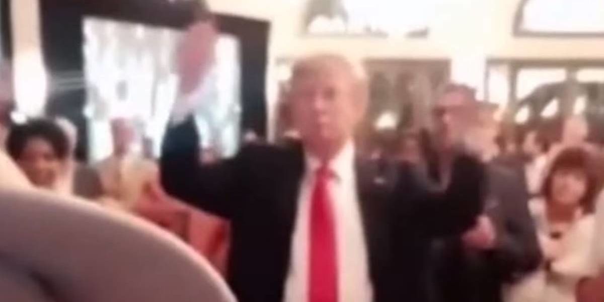 Did Trump disrespect National Anthem during a bizarre leaked video from Super Bowl party?