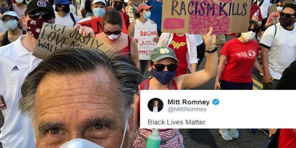 Mitt Romney is basically the whitest man in America and he just marched for Black Lives Matter