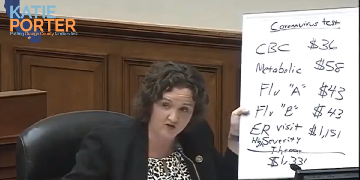 Katie Porter just pushed Trump's CDC director to commit to making coronavirus testing free