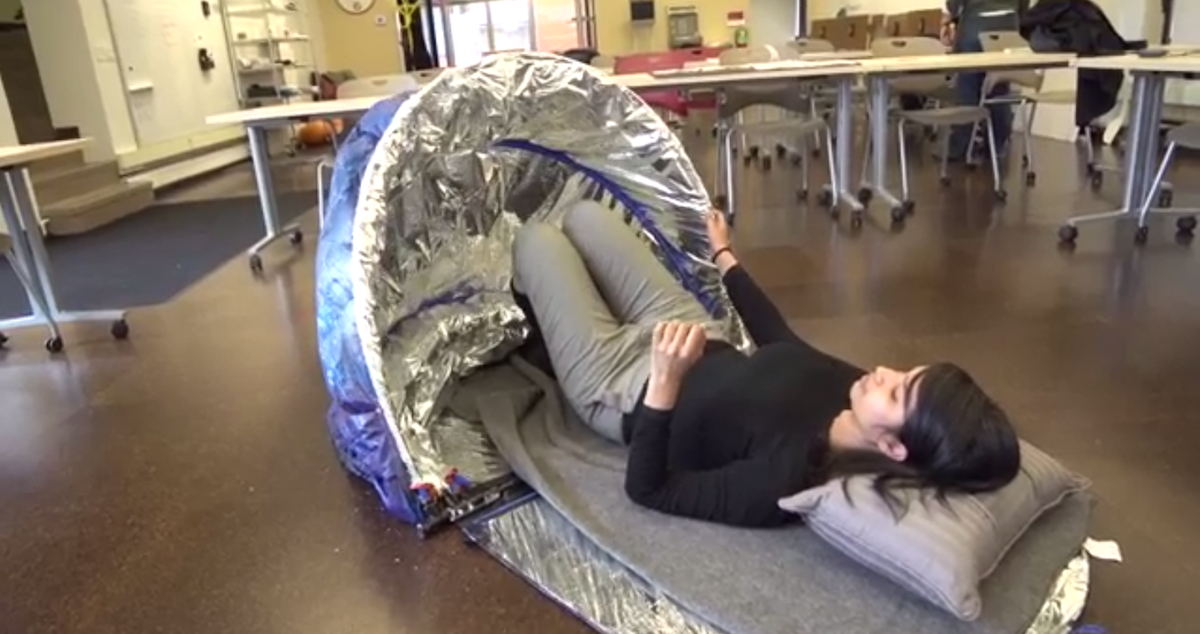 Convertible sleeping bags turn into insulated tents for the homeless